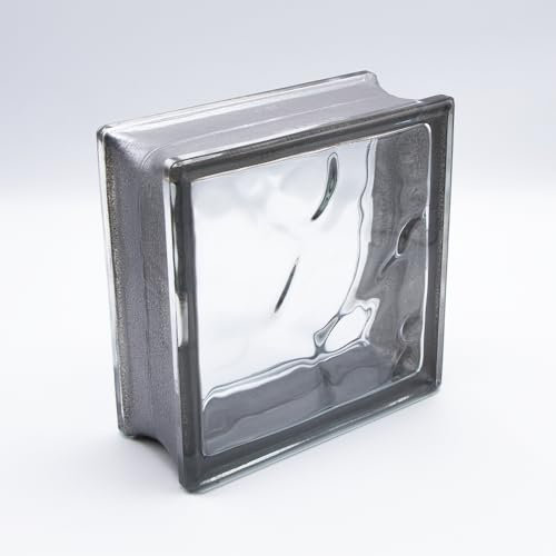 Design Glasbaustein Wolke Reflex anthrazit, 19x19x8 cm - 6 Stück