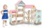 COSTWAY Maison de Poupée en Bois avec 8 Pièces & 42 Meubles, Maison de Rêve avec Toit Rose & Télescope & Horloge Simulée, Conception d'angle, Jeu d’Imitation pour Enfants de 3 Ans+