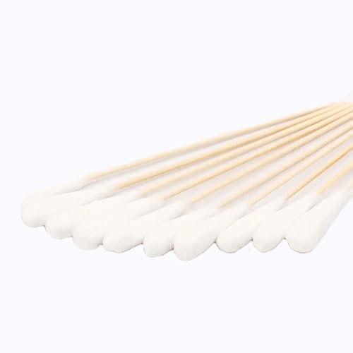Lot de 100 cotons-tiges médicaux extra longs de 15,2 cm avec poignée en bois, tampons hygiéniques jetables pour médecine et beauté