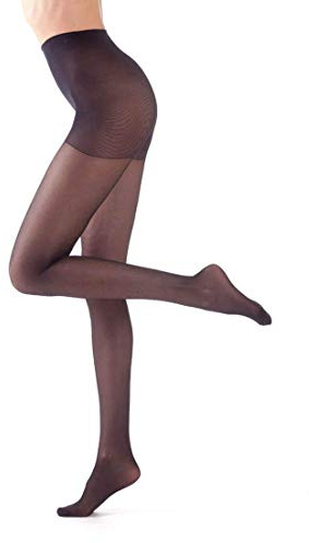 Leo Corsetteria Pack, Confezione di 3 paia Collant 40 Den elasticizzato riposante compressione graduata Taglia 3 - M Nero