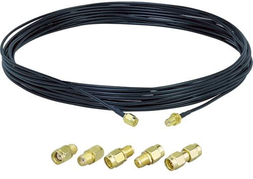 ACONRFTOL Kit de connecteur SMA rallonge mâle vers femelle rg174 câble 10m avec 5 adaptateurs SMA antenne wifi câble coaxial pour antenne 3G 4G LTE ADS - B SDR