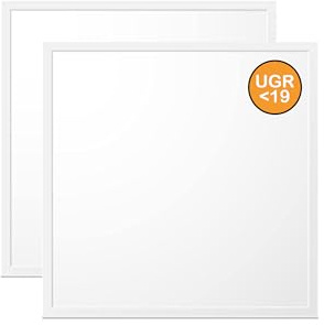 WSU Lights 2x LED Panel, Deckenleuchte, 62x62cm, 4400lm, 4000K, 40W, UGR<19, inkl. Trafo, Rasterleuchten, Einlegeleuchte, Büroleuchten (4000 Kelvin (neutralweiß), 2 Stück)