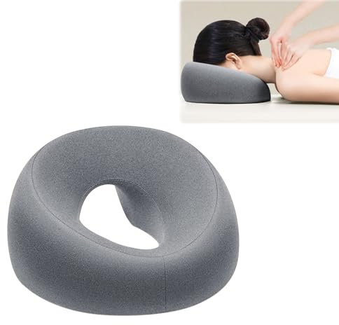KBIBCK Face Down Pillow, Massage Face Pillow, Face Cushion for Massage Table, Ergonomic Prone Cushion, Memory Foam M-Shaped, Massage Table Headrest for Bed, Beauty Pillow for Spa, Salons, Massage