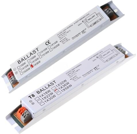 WHARGTSL 220-240V 2x1 8W/2x3 0W/2x5 8W/2x3 6W/1x36W Large Ballast électronique T8 Lampe Fluorescente Ballasts Goutte(1x36W)
