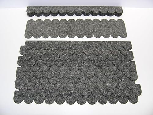 53 pezzi Piccole Coperture Tetti Adesive Tegole Casetta Uccelli Impermeabili per Tetti di Casette Nido Conigliere Cucce per Cani e Tetti di Cassette Postali (Grigio)