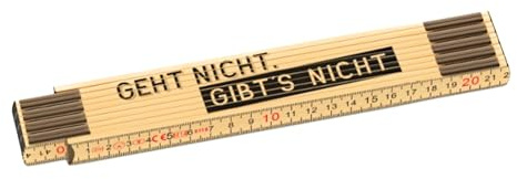 Holz-Zollstock mit Spruch Geht nicht, gibt's nicht.