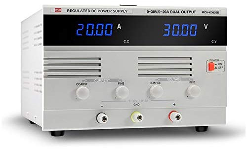Fuente de Alimentación Variable, Regulador de voltaje de CC Tipo de interruptor ajustable Alta potencia 30V 20A Carga de galvanoplastia Reparación Fuente de alimentación