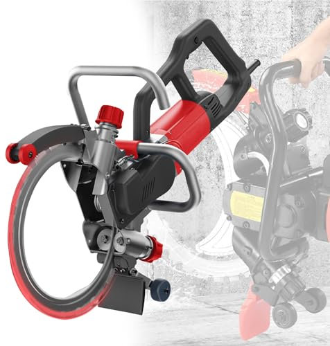 Toroidal Electric Concrete Wall Groove Cutter Saw, Heavy Duty with Water Fed Dust Suppression for Cutting Concrete and Stone