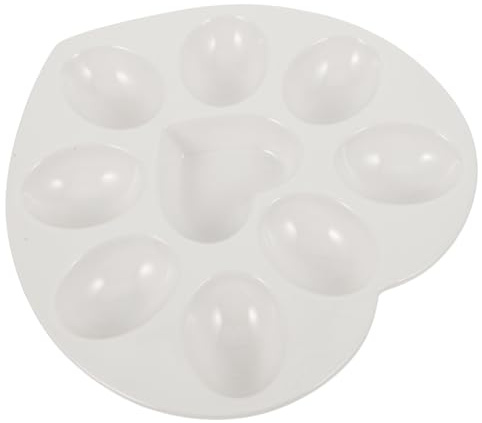 HOMOBABE Bandeja De Huevos De CeráMica para Servir Huevos Rellenos En Reuniones De Pascua TamañO Compacto 7.75X7.75X0.86In Ligera Y PráCtica para DecoracióN Y Catering