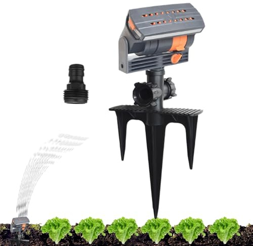 Aspersor de jardín - Aspersor de rotación automática, rociador automático giratorio para riego al aire libre de parque y patio