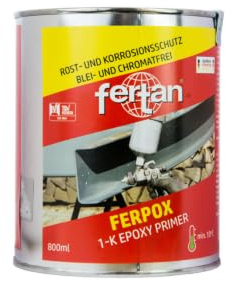 FROST Fertan FERPOX 1K Epoxy Black Primer – Fast-Drying, High Temperature Resistant Metal Coating | Corrosion-Resistant Protective Base for Automotive & Industrial Surfaces