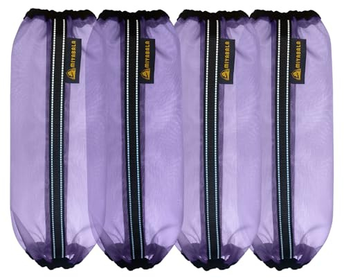 MIYABALA Fly Boots for Horses Set of 4,Universal Size Fine Mesh Horse Fly Boots with Nylon Stays,Fly Leggings for Horses with Fleece Trimming and Reflective Webbing