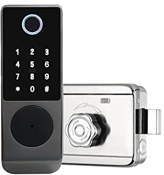Cerradura Inteligente, IP68 TUYA Tarjeta magnética de huellas dactilares Contraseña Clave Desbloqueo remoto Patio Apartamento Exterior Impermeable Cerradura de puerta inteligente,Construida Para Dura