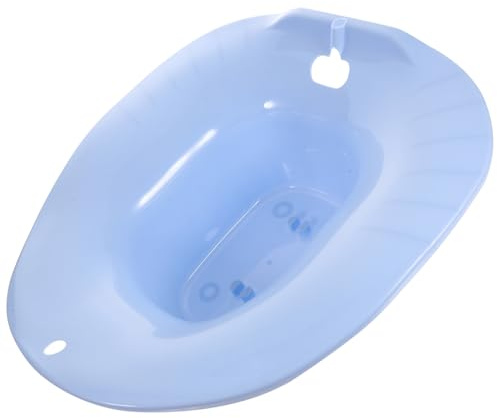 LRXIYODE Sitzbadewanne für Schwangere und Ältere Patienten aus Kunststoff mit Rutschfestem Design zur Wundheilung in Blau zur Postpartalen Pflege und Behandlung
