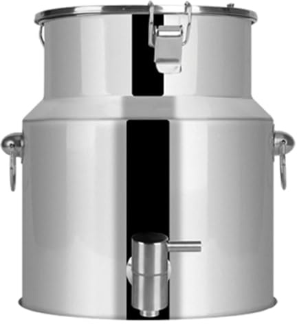 BLUEZY Acciaio Inossidabile Lattina di Latte Bidone in Acciaio per Olio con Rubinettorubinetto per Bidone Acciaio, Contenitori Acciaio Inox per Olio di Oliva, Contenitore per Liquidi 14L