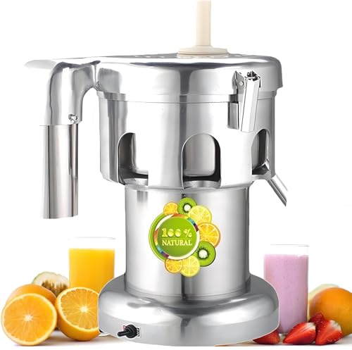 Extractor de jugo comercial resistente, exprimidor centrífugo para frutas y verduras, construcción de aluminio y acero inoxidable