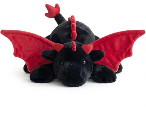 ARELUX Large 36in Cute Dragon Stuffed Animals Plush Toy Soft Black Pterosaur Plushie Giant Fuzzy Dinosaur Pillow Plushies with Wings Cuddly for Friends Family Member