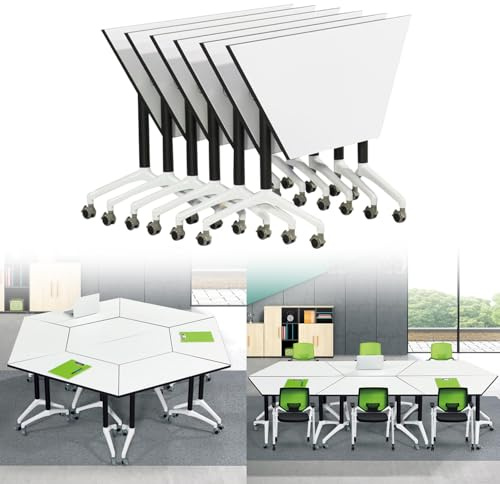 Faltbare Konferenztische 4-teiliges mobiles Besprechungstisch-Set mit leisen Rädern ideal für Bürotraining und Seminare Platzsparendes Design für vielseitigen Einsatz