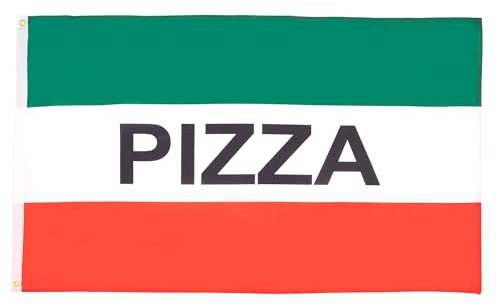 AZ FLAG Bandera Pizza italiana 150x90 cm Poliéster 100D 2 Ojales | Uso interior y exterior Enseña con cerveza costuras dobles y bordes reforzados con ojales metálicos