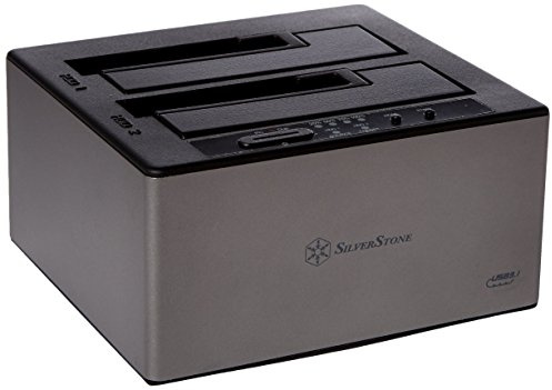 SilverStone Technology 3.5 and 2.5 External Hard Drive Dock with USB 3.1 Type- C Gen 2, Supports Offline Clone and JBOD modes with Hot-Swap TS12C