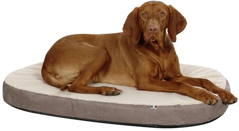 Kerbl Pet Matratze Memory-Foam, Hundekissen, Hundematratze, beige, anthrazit, 120x72x8cm, Polyester, Plüsch, orthopädisch, rutschfest, Bezug abnehmbar