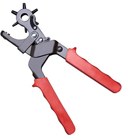 RONGJJ Schleifstab Drehloch-locher-Set, Verstellbare Leder-lochzange Mit Skala, Gürtellocher, Messingauflage, Ahlenwerkzeug Für Leder, Gürtel Platten