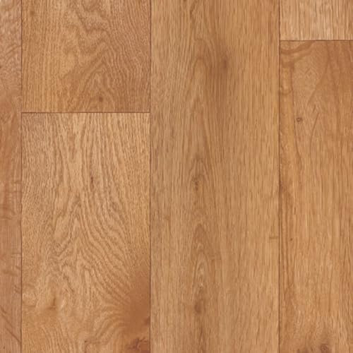 VINYL FLOORING UK Brown Wood Effect Slip Resistant Vinyl Flooring Roll For LivingRoom, Hallways, 2.3mm Thick Cushion Backed Vinyl Sheet, Waterproof Lino Flooring (1300C, 5m(L) X 4m(W) (16'4 X 13'1))