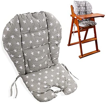 Kocpudu High Chair Pad,high Chair Cushion/seat Cushion/high Chair Cushion Cover,Soft and Comfortable,Light and Breathable, Cute Patterns,Suitable for Most High Chairs,Baby Dining Chairs (Gray)