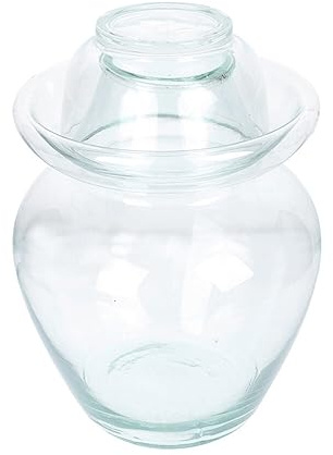 Kimchi Jar Glass Fermenting Jar Traditional Chinese Fermentation Crock with Water Seal Airlock Lid 5KG Large Capacity for Pickling Kimchi Sauerkraut Kitchen