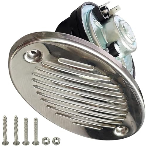 SUONE 5190512 Boat Horn 316 Stainless Steel Concealed Flush Mounting Marine Boat Horn Sound up to 125dB,With Mounting Screws