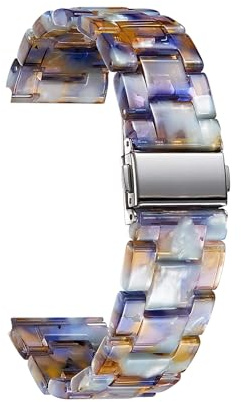 BINLUN Harz Uhrenarmband für Damen Herren 12mm 14mm 16mm 18mm 20mm 22mm,Ersatz Uhrenarmbänder Faltschließe Schnellverschluss für Smartwatch,14 Farben Licht Mode Hautfreundliche Armband in 3 Schnallen