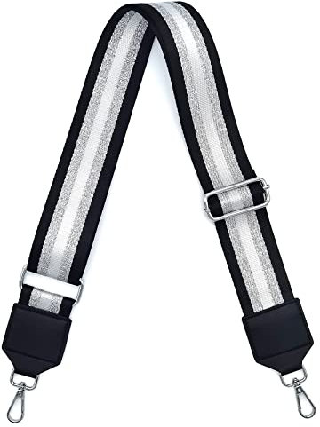 Verstellbarer Schultergurt Taschengurt Breit 5CM, Taschengurte zum Wechseln Mehrfarbiger Breiter Taschengurt Schulterriemen für Damen und Herren, Mädchen DIY Zubehör für Tasche(Schwarz)