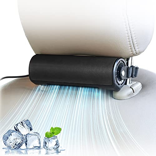 iKiKin Autositz Kühlventilator, leise Windgeschwindigkeit USB Kfz-Sitzkühlventilator mit elastischem Gurt Kfz-Rückenlehne-Ventilator, geeignet für alle Autos Jeep Van RV LKWs (Classic Schwarz)