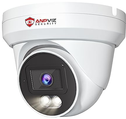 Anpviz 4K PoE Camera Turret 8MP IP Camera Outdoor, PoE Security Cameras with AI Human Vehicle Detection, 100FT Smart Dual Light Color Night Vision, Built-in Mic, IP66 Waterproof (U Series)