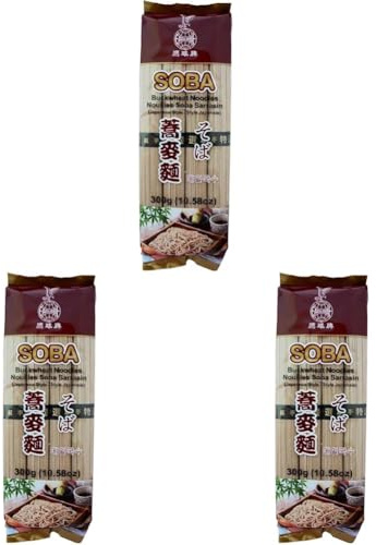 EAGLOBE Soba Nouilles au sarrasin 300 g (Lot de 3)