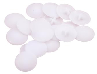 JIHUOO 100 Pcs Plastic Lock Fastener Caps Furniture Cam Cap Lock Nuts Cap Decorative Screw Caps Covers Cabinet Screw Hole Plugs Covers White