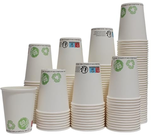 Very Wood Compagny [1000 pcs] Gobelets jetables en carton 240ml, Tasses/Verres jetables 8 oz pour boissons chaudes et froides