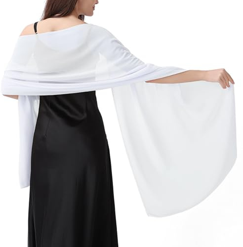 Lamca Châles et écharpes en mousseline de soie pour robes de soirée, cadeaux de mariage, crème, taille unique