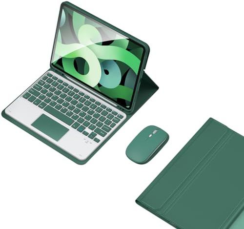 GUPENAA Tastatur Hülle für Samsung Galaxy Tab S8 Plus/S8+/S7 FE/S7+/S7 Plus 12.4'', Magnetische Abnehmbare Kabellose Bluetooth-Tastatur mit S-Pen-Halterung,Dark Green