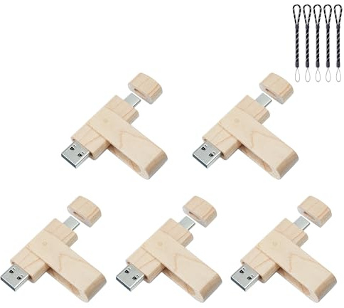 Yaxiny 64 GB USB C Speicherstick USB C Flash Drive USB 2.0 Stick High Speed Typ C Laufwerk Dual OTG Pen Drive Ahorn Holz für TV, Auto, Smartphones, PC, Laptop