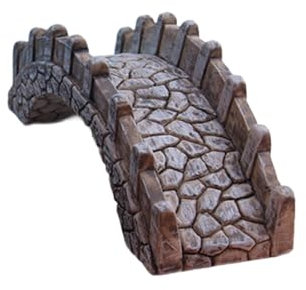 Baoblaze Miniature Bridge Figurine Sculpture Resin Decorative Fairy Garden Decor DIY Rockery Bonsai Aquarium Ornament Flower Pot Decor, with Railings