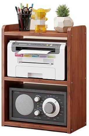 Druckerständer Druckerregal Druckertisch 2-stufiges Druckerständerregal Kleiner Druckerständer Holz Desktop-Druckerregal Für Büro Wohnzimmer Scanner Faxgerät Druckergestell Druckerregale Druckerhalt