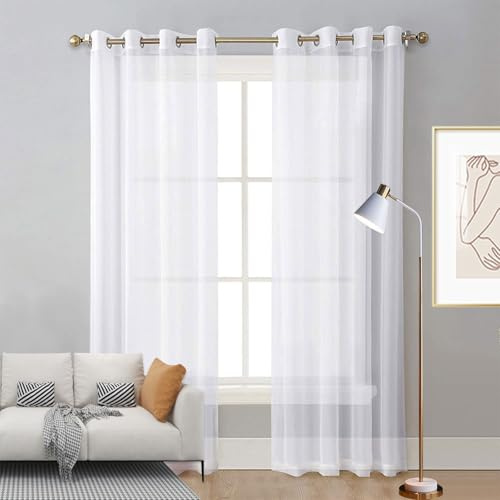 Tende per Interni Traslucido 100 x 170 cm Frangivista e Decorazione, Vari Colori Tenda a Panello Tende Leggere Morbida per Soggiorno Camera Balcone, Bianco