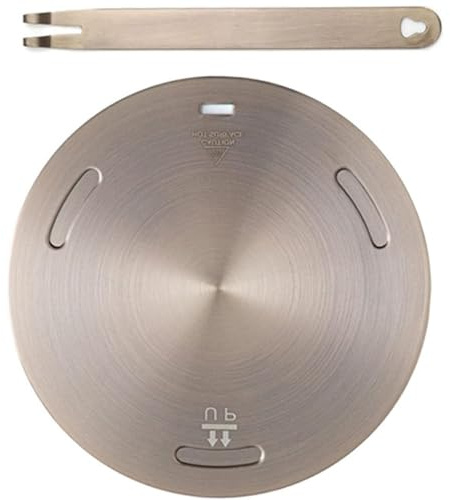 ZJYICANUS 9.5 Inch Induction Converter Heat Sink Ring Plate, Stainless Steel Heat Sink Induction Plate with Stainless Steel Handle Converter