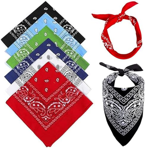 Binnan Tuch Bindetuch,Baumwolle Paisley Halstuch Kopf Schal,6 Stück Bandana Kopftuch Damen Und Herren,Headwear Haar Schal Paisley Muster Waschbar Für Mehrzweck-Stirnband Für Radfahrer
