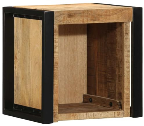 vidaXL bedside cabinet wall-mounted nightstand - 40x35x40 cm - mango wood retro storage for bedroom