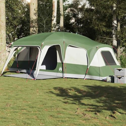 Gecheer Familienzelt Campingzelt Tunnelzelt Hauszelt mit Vorzelt 9 Personen Grün Wasserdicht