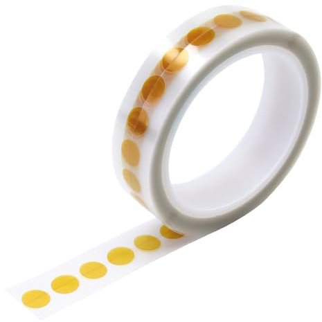 WETEC Polyimid-Klebepunkte, 1.000 St. auf Rolle, 25 mm (Kapton-Klebepunkte Abdeckband Lötabdeckband Ronden Temperaturbeständig) Rollenlänge: 1.000 (Stück)/Kern-Ø: 76 mm/Materialstärke: 0,065 mm
