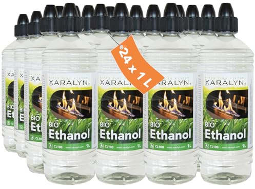 Xaralyn Éthanol CL100 (24 x 1 litre) - 100 % bioéthanol pur - Sans odeur - Origine néerlandaise - Carburant respectueux de l'environnement