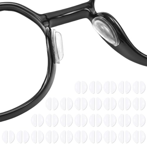 Ziyonix 30 Paires Plaquettes de Nez en Silicone, 3mm Coussinets de Nez Adhésif pour Lunettes, Plaquettes Nasales Antidérapants, Coussinets Doux pour Lunettes de Soleil Spectacles